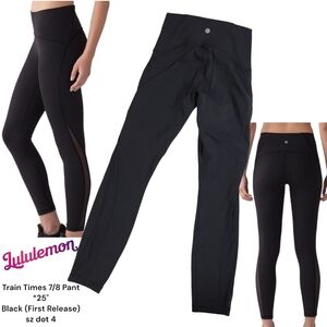 Lululemon Train Times 7/8 Pant *25" Black (First Release) Mesh HR Women's 4
